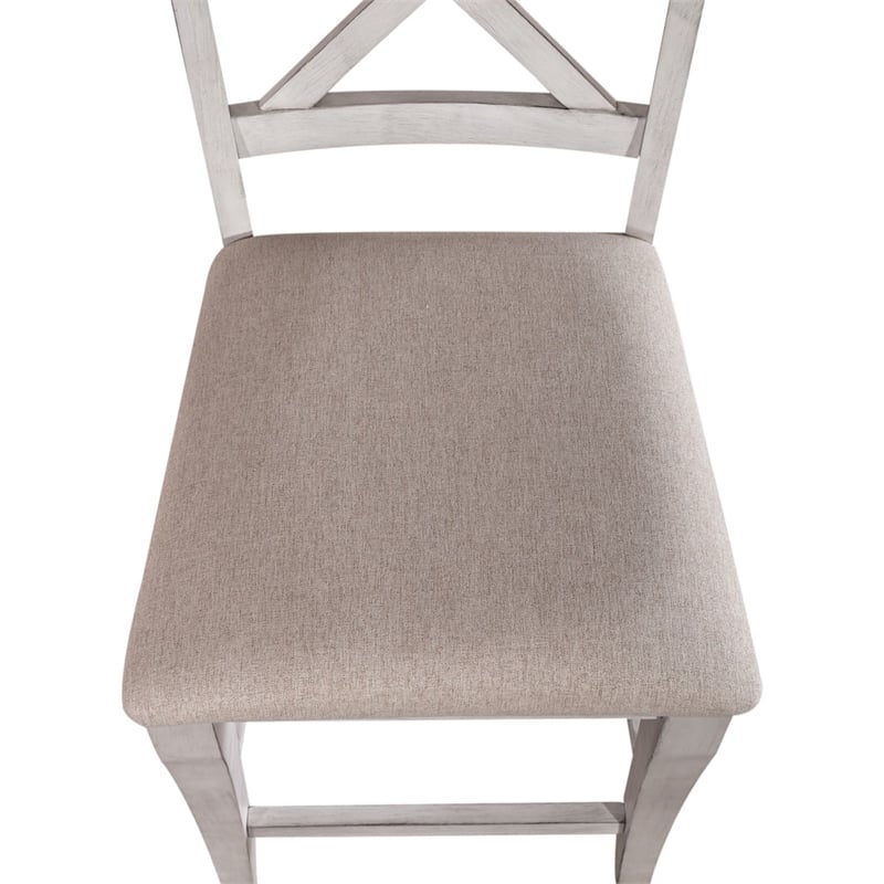 Liberty Furniture Ocean Isle Uph X Back Counter Chair (RTA) - Set of 2 - White