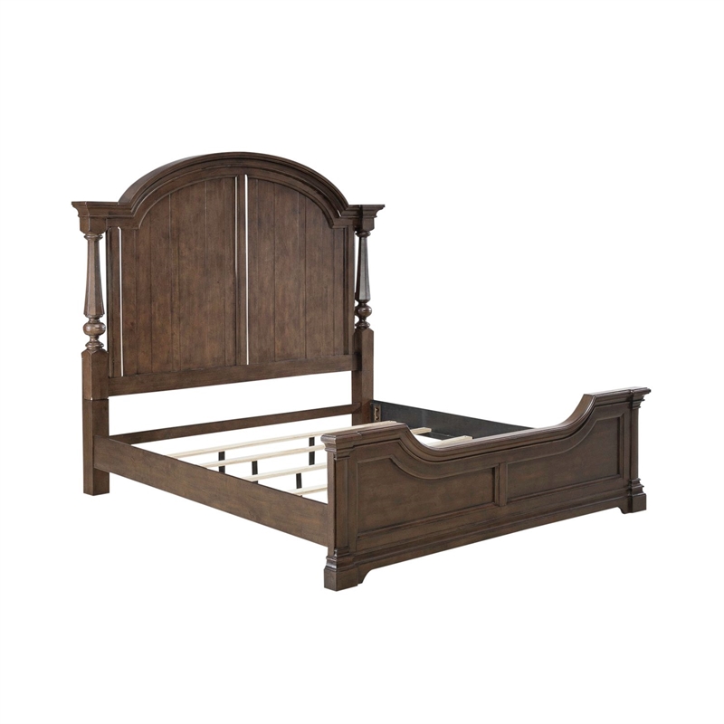 Liberty Furniture Arden Road King Poster Bed Dresser Mirror - Cherry