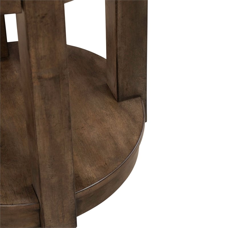 Liberty Furniture Broadmore Round Chairside Table - Brown