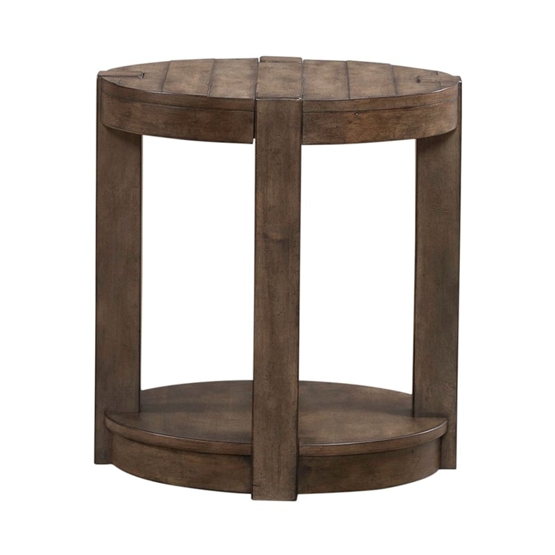 Liberty Furniture Broadmore Round Chairside Table - Brown