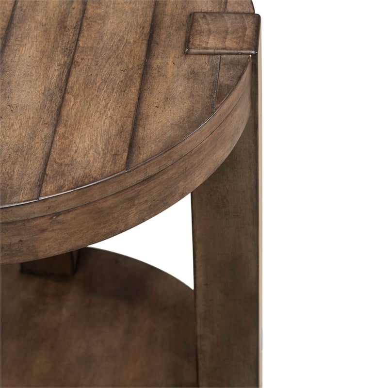 Liberty Furniture Broadmore Round Chairside Table - Brown