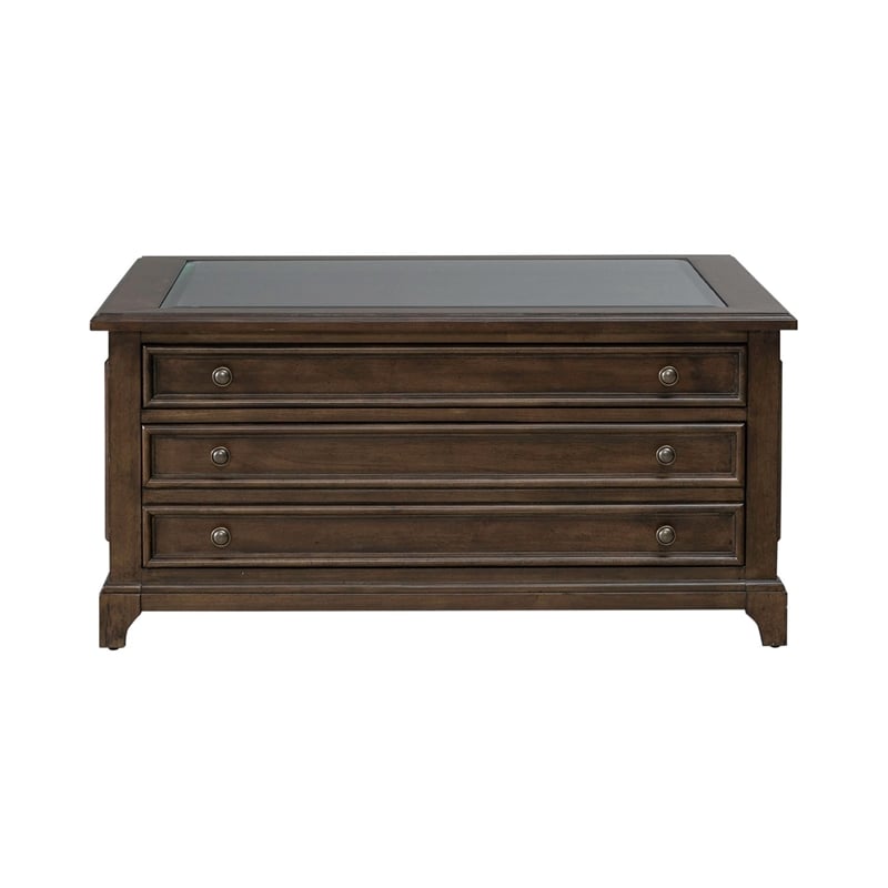 Liberty Furniture Arden Road Square Collector Cocktail Table - Cherry