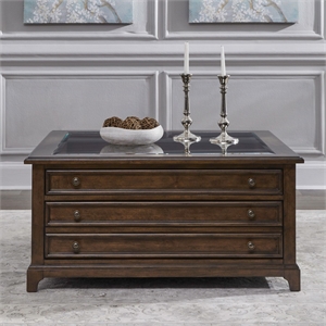 Liberty Furniture Arden Road Square Collector Cocktail Table - Cherry