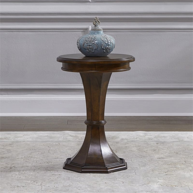 Liberty Furniture Arden Road Round Chairside Table - Cherry