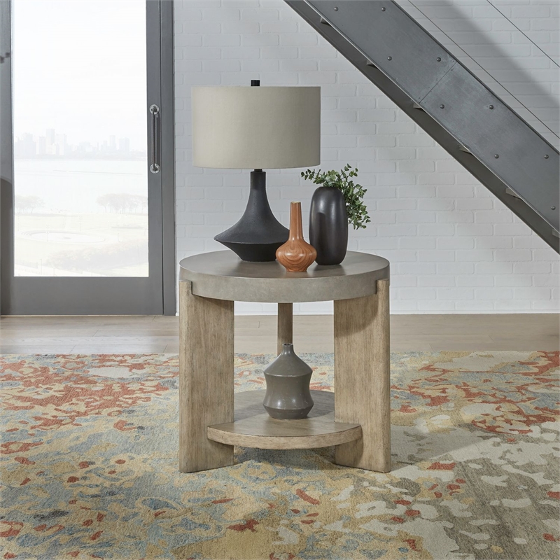 Liberty Furniture Affinity Round End Table - Brown