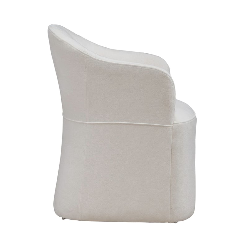 Liberty Furniture Accent Dining Chair with Castors - Squared Arm - Ivory