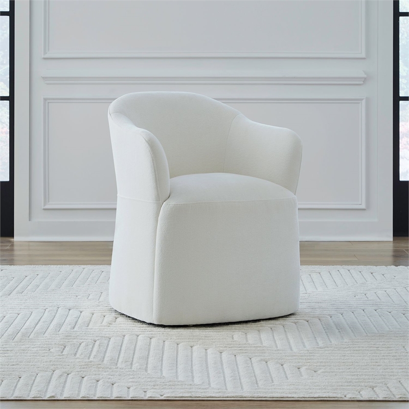 Liberty Furniture Accent Dining Chair with Castors - Squared Arm - Ivory