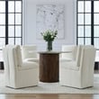 Liberty Furniture Accent Dining Chair with Castors - Squared Back - Ivory