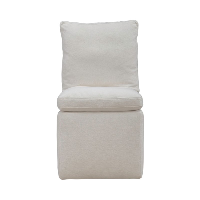 Liberty Furniture Accent Dining Chair with Castors - Squared Back - Ivory