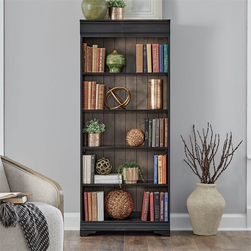 Liberty Furniture Meritage Stepped Bookcase Wall - Black