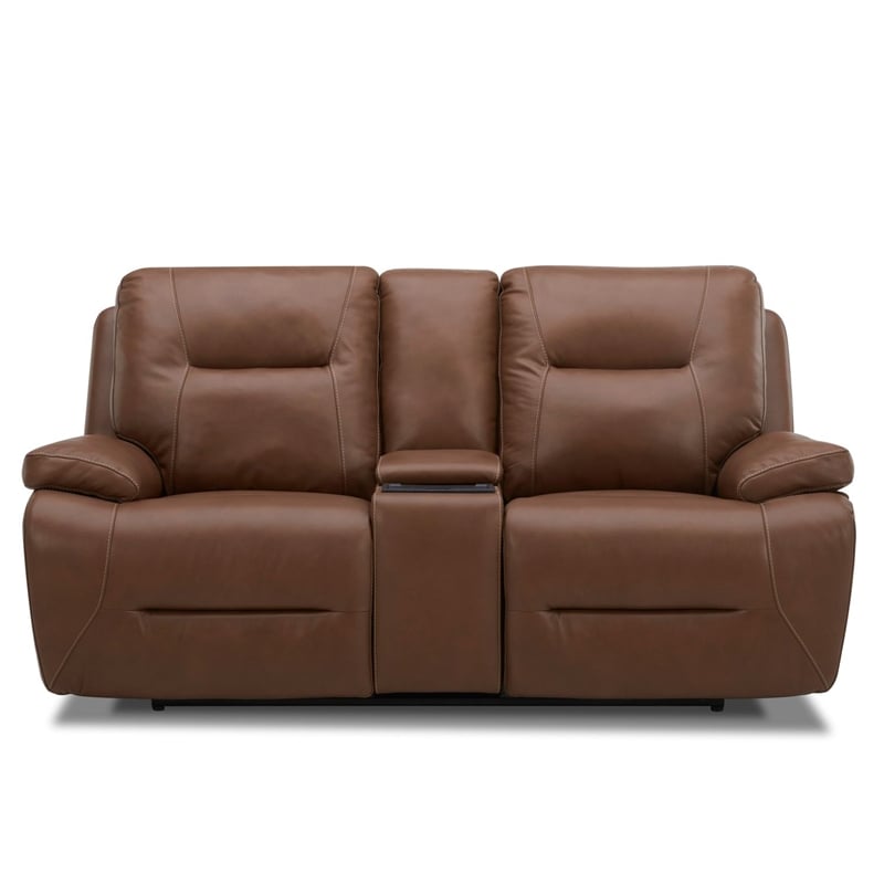 Liberty Furniture Cameron Loveseat w/Console P3 & ZG - Saddle - Brown