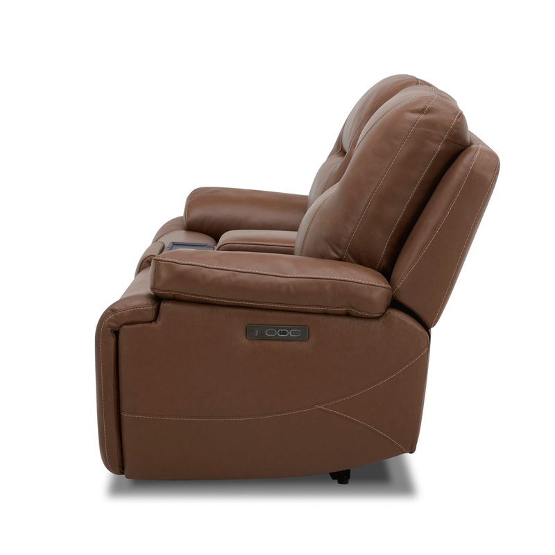 Liberty Furniture Cameron Loveseat w/Console P3 & ZG - Saddle - Brown