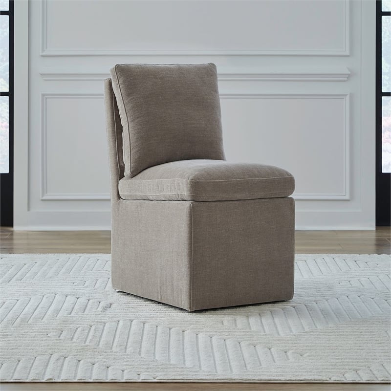 Liberty Furniture Accent Dining Chair with Castors - Squared Back - Truffle
