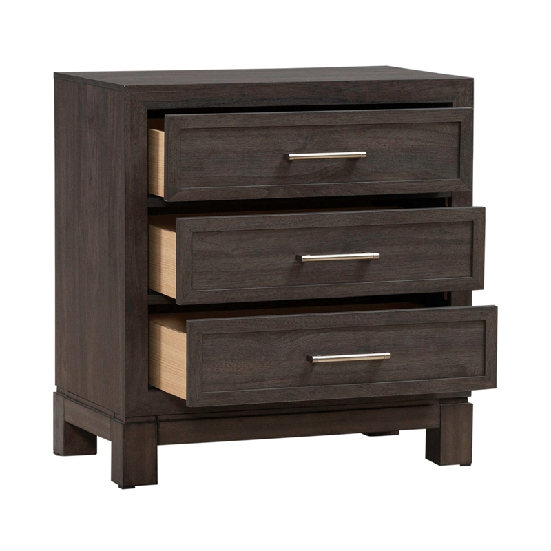 Liberty Furniture Modern Edge Nightstand w/ Charging Station - Brown