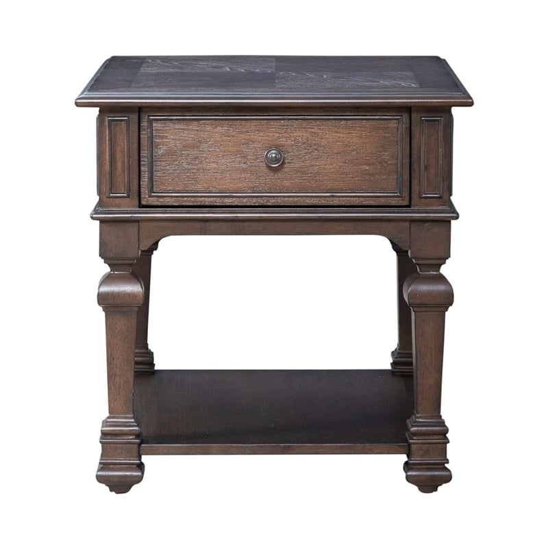 Liberty Furniture Provence Park Drawer End Table - Brown