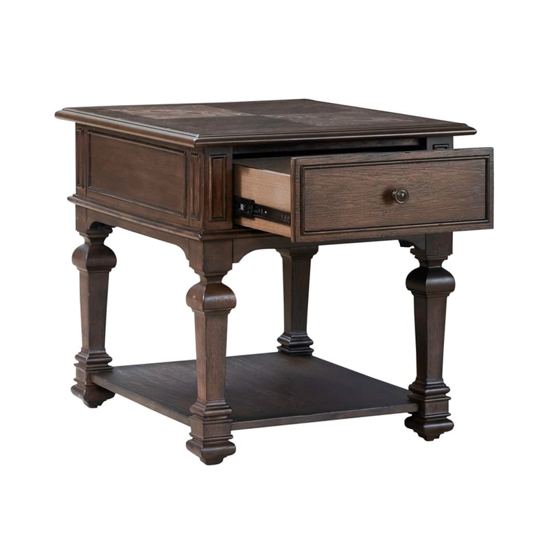 Liberty Furniture Provence Park Drawer End Table - Brown