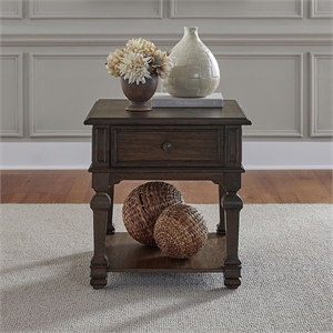 Liberty Furniture Provence Park Drawer End Table - Brown