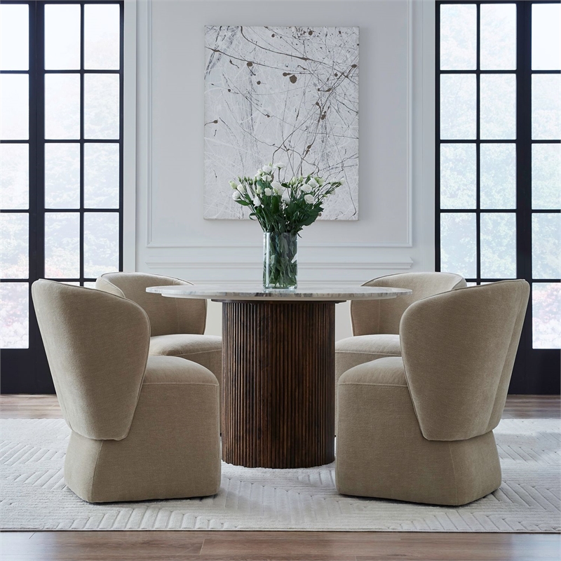 Liberty Furniture Accent Dining Chairs - Rounded Arm - Wicker - Set of Four