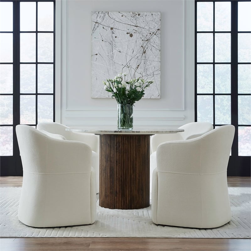 Liberty Furniture Accent Dining Chairs - Squared Arm - Ivory - Set of Four
