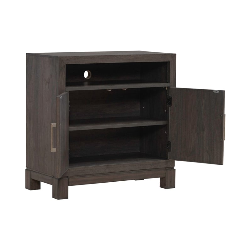 Liberty Furniture Modern Edge Bedside Chest w/ Charging Station - Brown