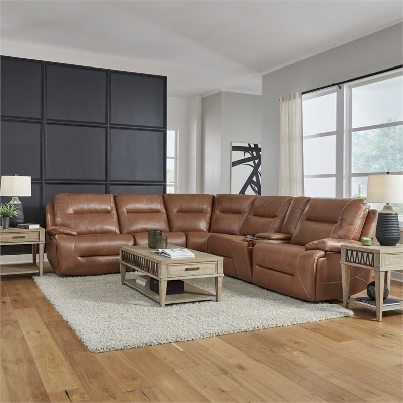 Liberty Furniture Cameron 6 Piece Sectional - Brown