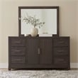 Liberty Furniture Modern Edge Queen Upholstered Bed Dresser Mirror - Brown