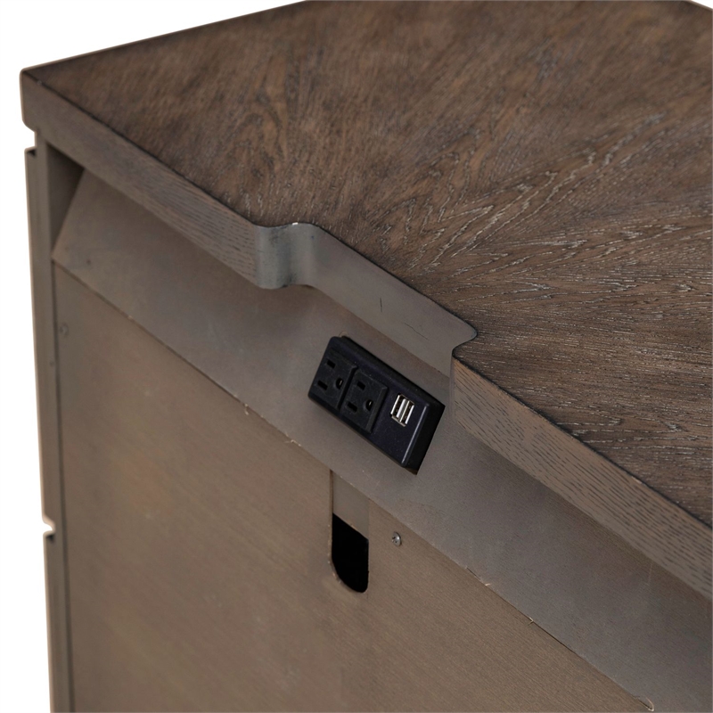 Liberty Furniture Cascade Falls Nightstand w/ Charging Station - Brown