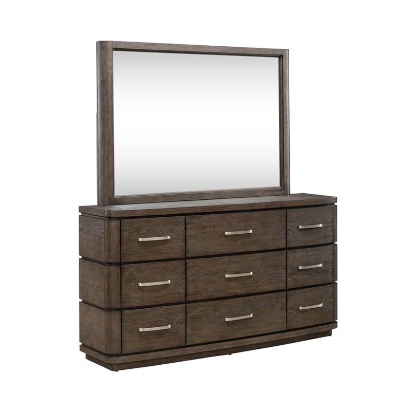 Liberty Furniture Cascade Falls Cali King Panel Bed Dresser & Mirror Nightstand