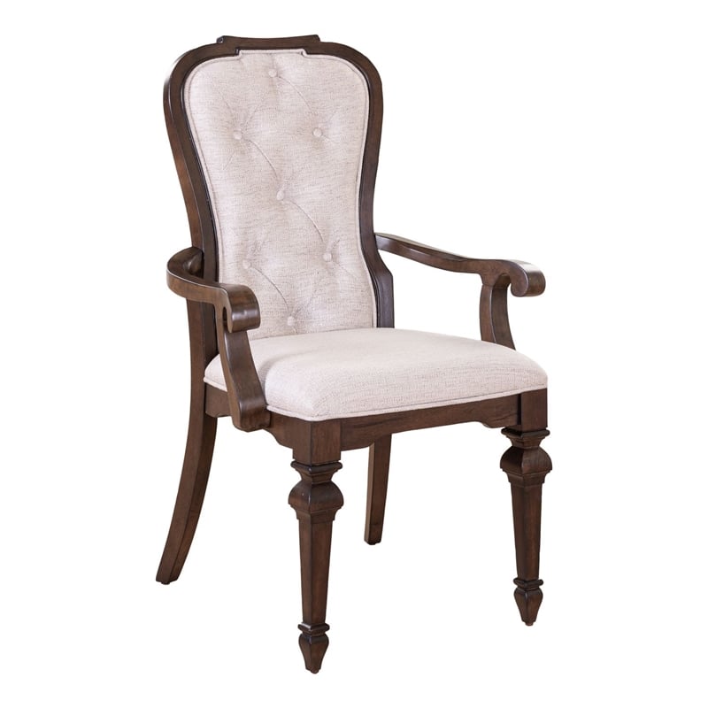 Liberty Furniture Provence Park Upholstered Arm Chair (RTA) - Set of 2 - Brown