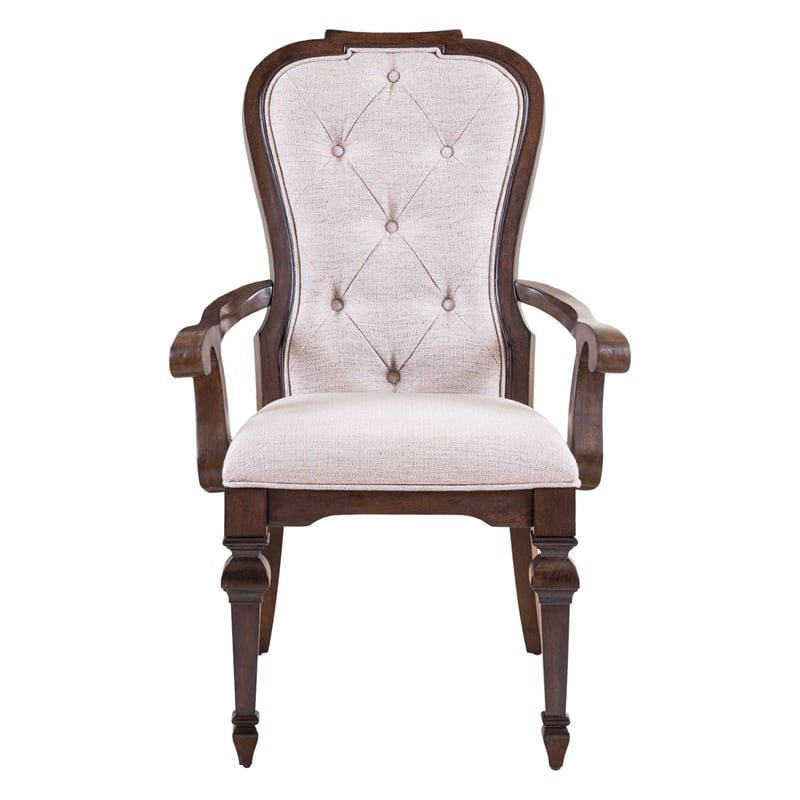 Liberty Furniture Provence Park Upholstered Arm Chair (RTA) - Set of 2 - Brown