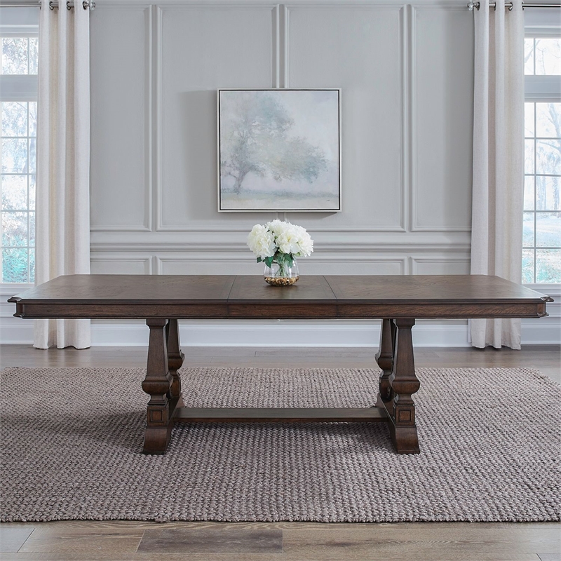 Liberty Furniture Provence Park 7 Piece Trestle Table Set - Brown
