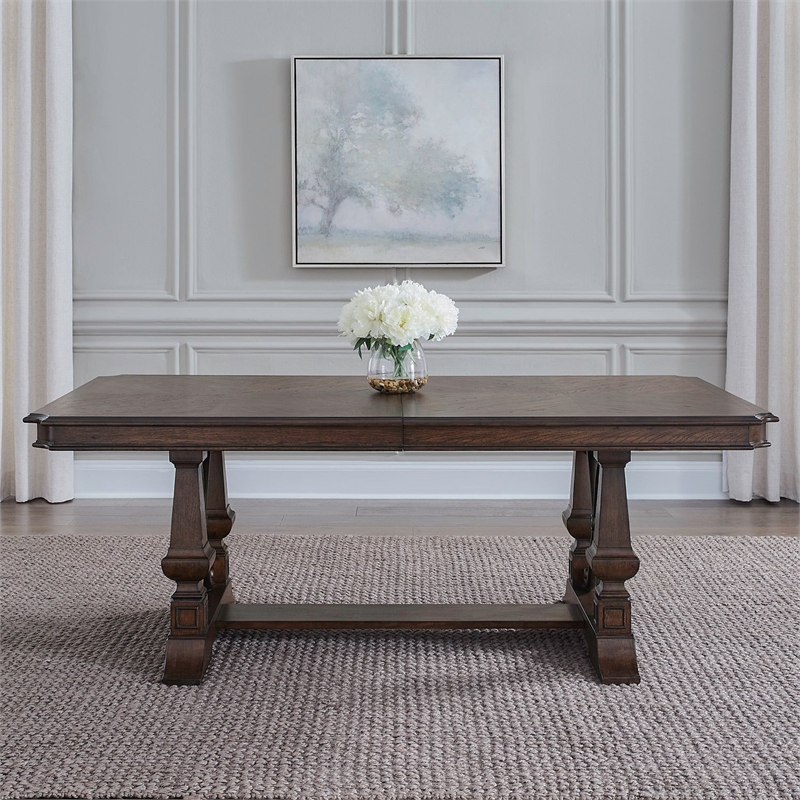 Liberty Furniture Provence Park 7 Piece Trestle Table Set - Brown