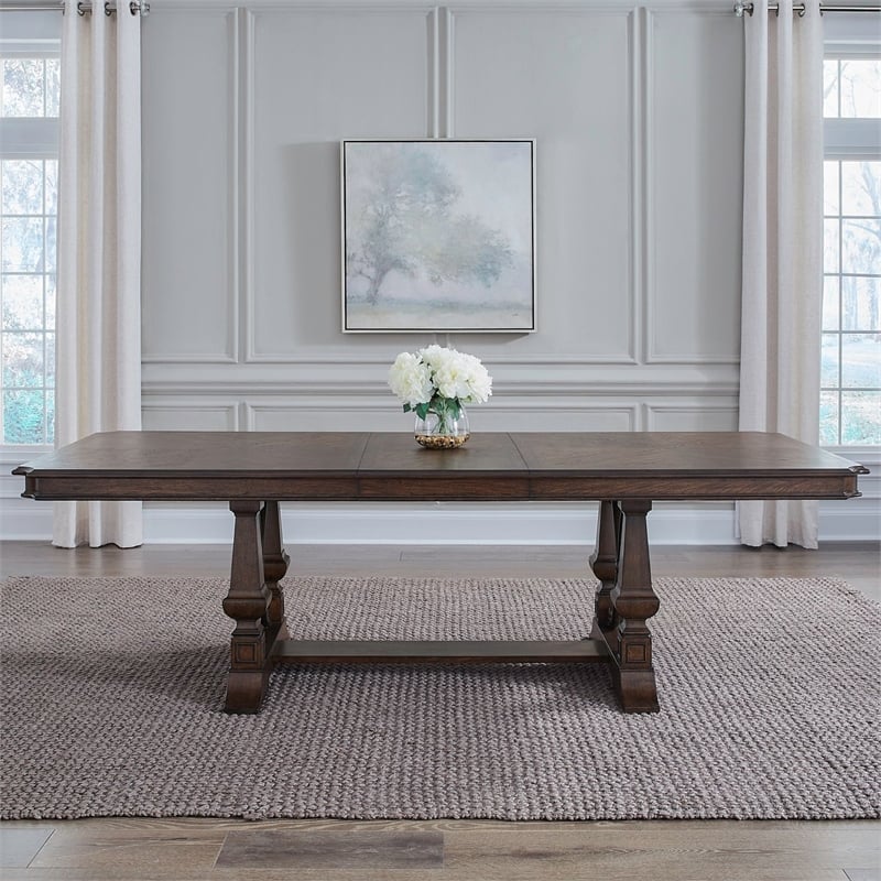 Liberty Furniture Provence Park Optional 7 Piece Trestle Table Set - Brown
