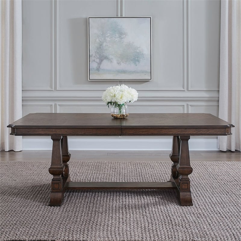 Liberty Furniture Provence Park Optional 7 Piece Trestle Table Set - Brown
