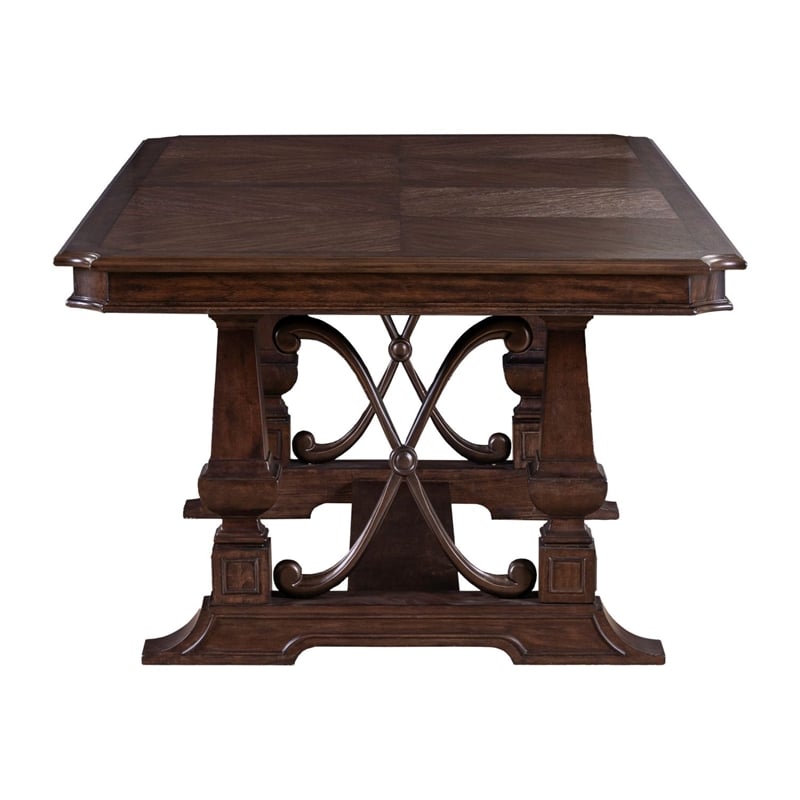 Liberty Furniture Provence Park Trestle Table Set - Brown