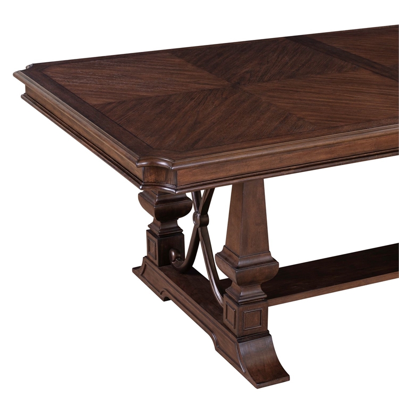 Liberty Furniture Provence Park Trestle Table Set - Brown