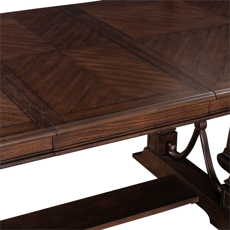 Liberty Furniture Provence Park Trestle Table Set - Brown