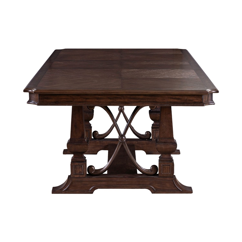 Liberty Furniture Provence Park Trestle Table Set - Brown