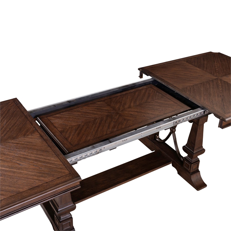 Liberty Furniture Provence Park Trestle Table Set - Brown