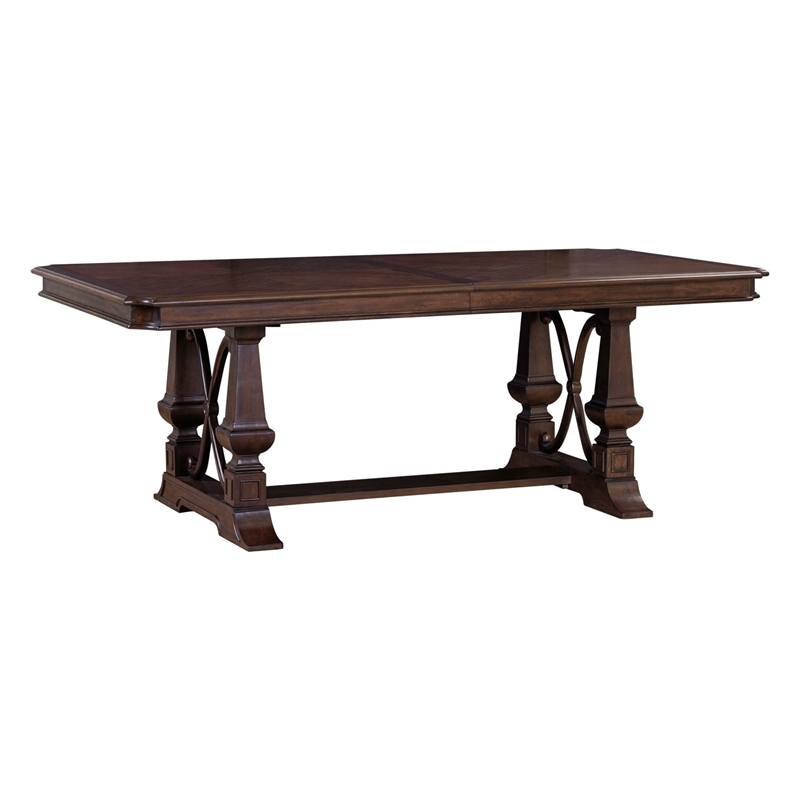 Liberty Furniture Provence Park Trestle Table Set - Brown