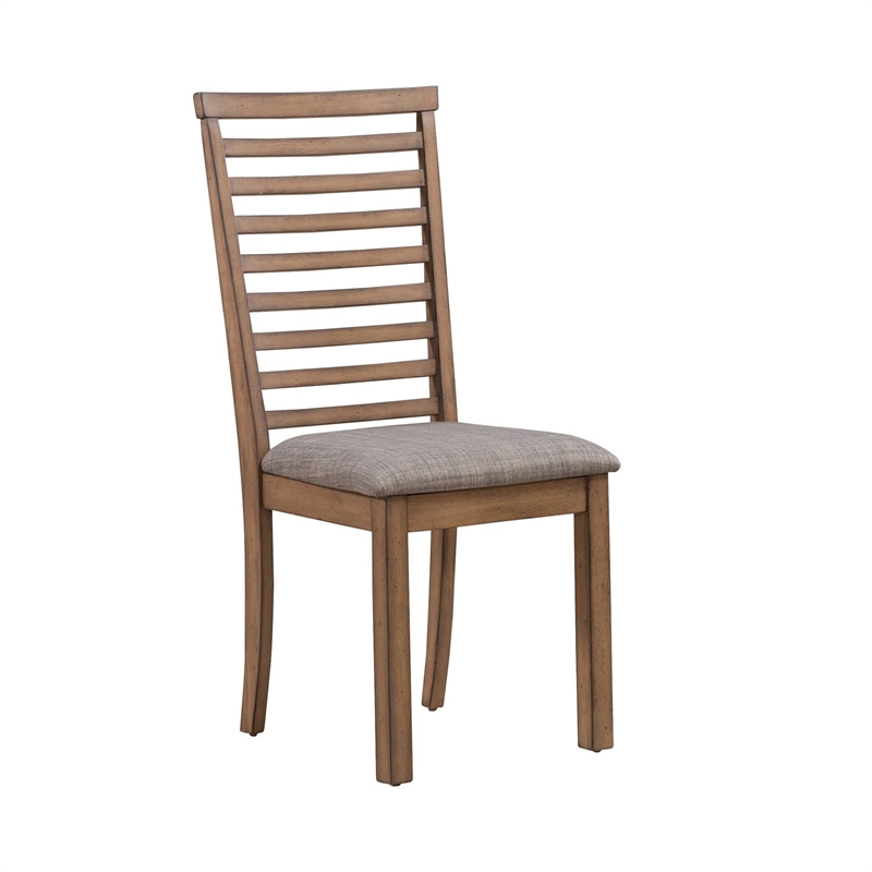 Liberty Furniture Brook Bay Uph Ladder Back Side Chair (RTA) - Set of 2 - Brown