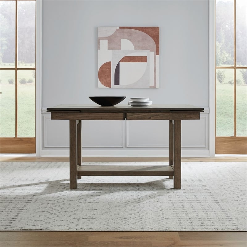 Liberty Furniture Brook Bay 6 Piece Gathering Trestle Table - Brown