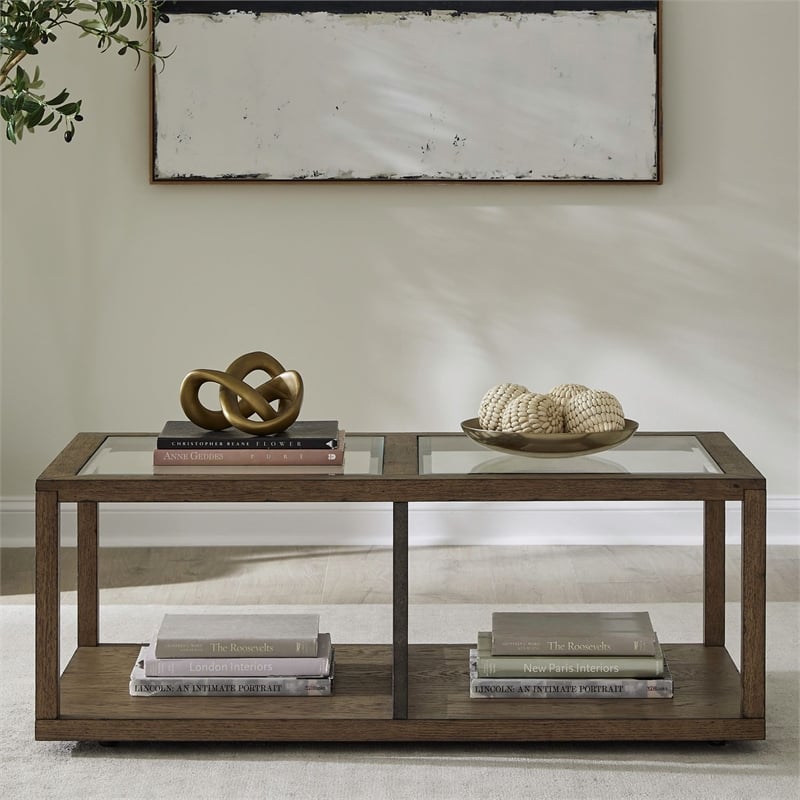 Liberty Furniture Bayhill Trellis Cocktail Table - Brown
