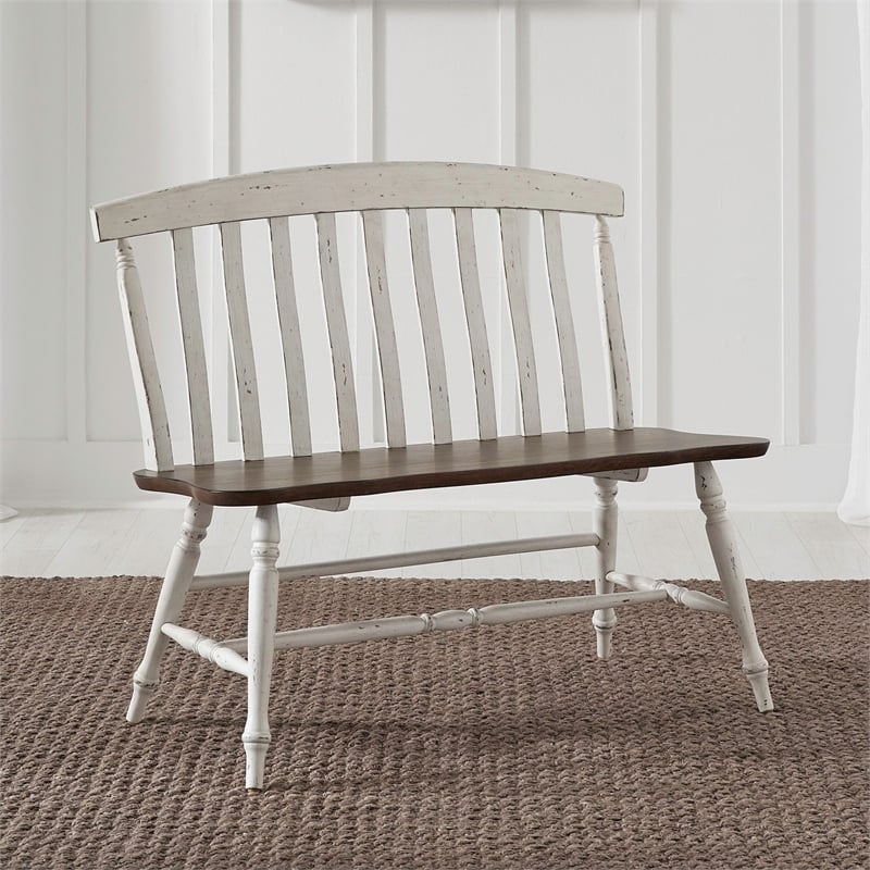 Liberty Furniture Al Fresco Slat Back Bench (RTA) - White