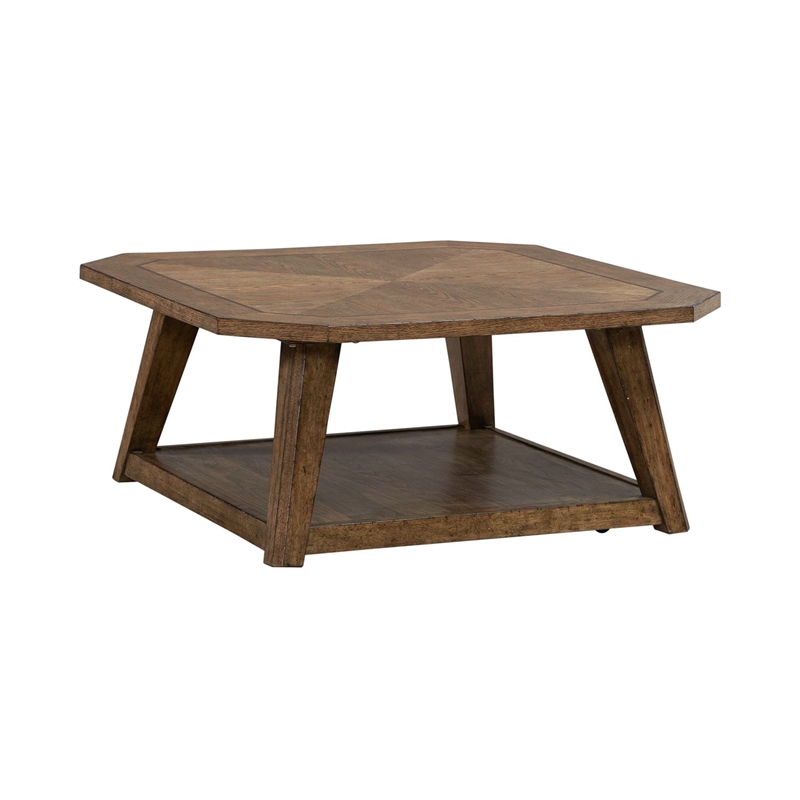 Liberty Furniture Carolina Park Octagonal Cocktail Table - Brown