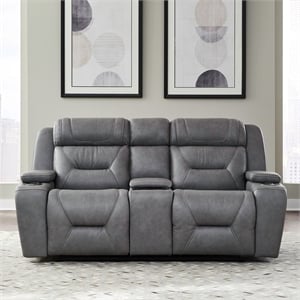 Liberty Furniture Chapman Loveseat w/ Console P2 & ZG - Gray
