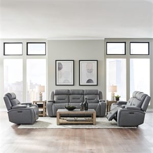 Liberty Furniture Chapman Sofa w/ Loveseat & Recliner - Gray