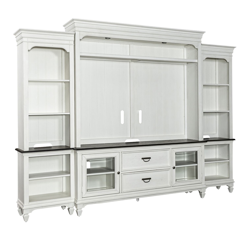 Liberty Furniture Allyson Park Entertainment Center with Piers - White