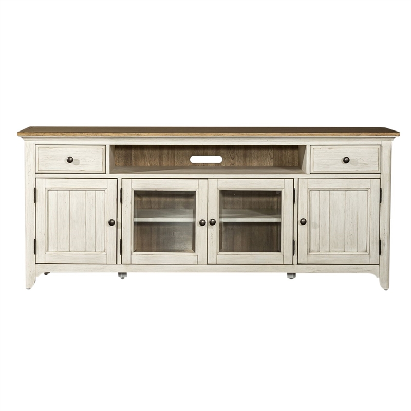 Liberty Furniture Farmhouse Reimagined Entertainment TV Stand - White