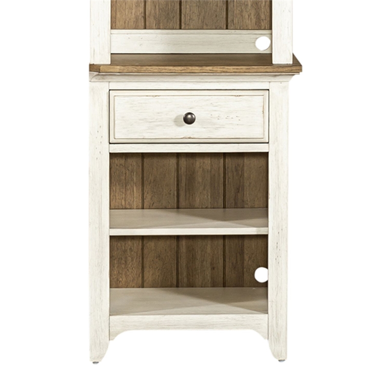 Liberty Furniture Farmhouse Reimagined Entertainment Center with Piers - White